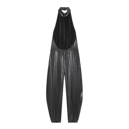 Combinaison à col halter brillante et originale