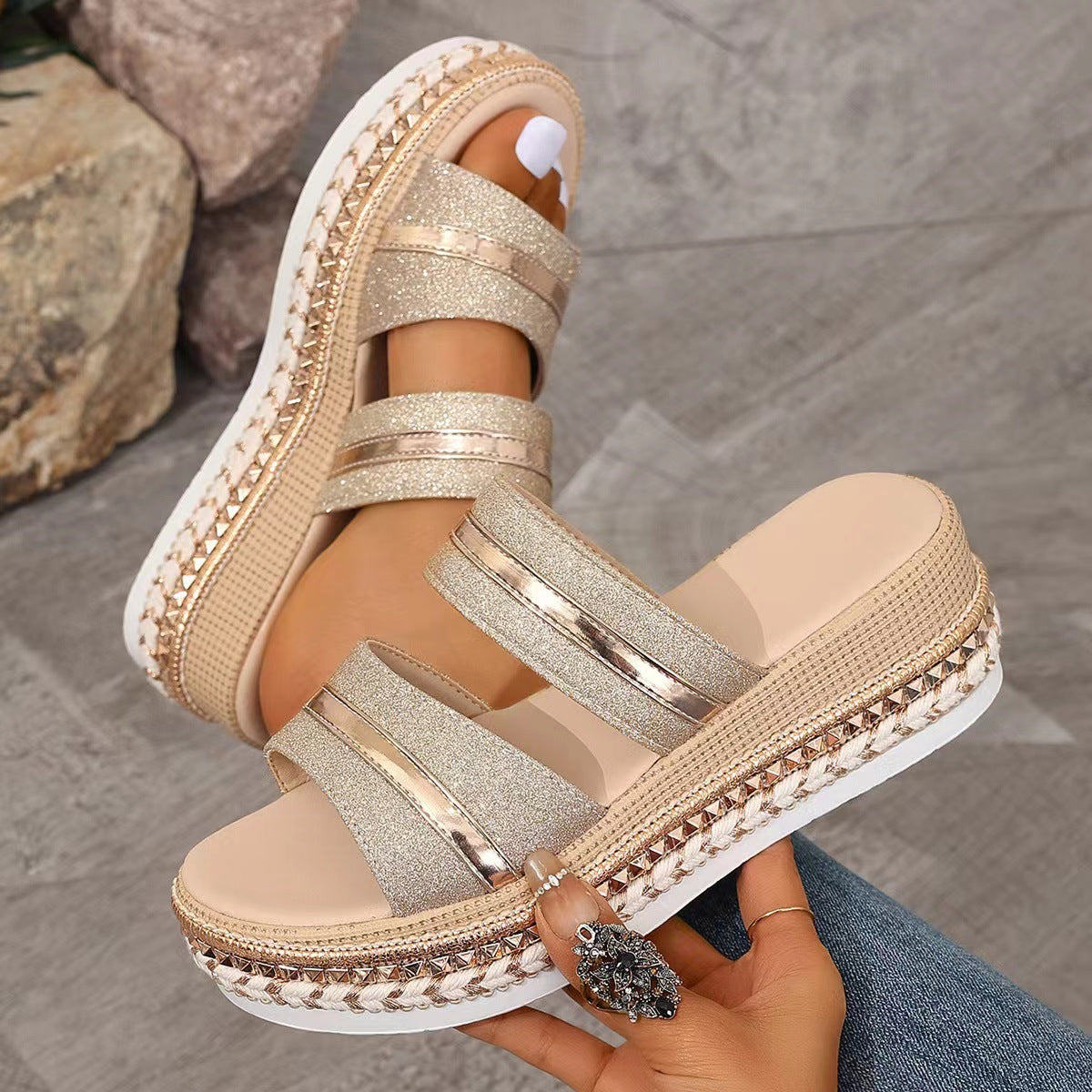 Daphne Platform Sandals with Comfortable Fit and Versatile Stylish Design