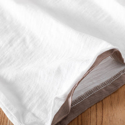 HENSON V-Neck Shirt with Broken-Edge Detail and Breathable Fabric