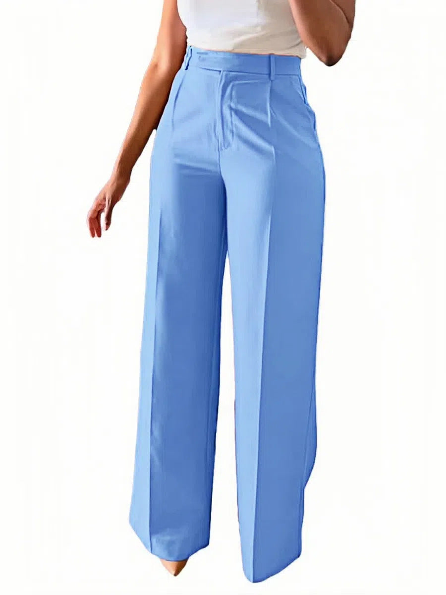 Pantalon élégant taille haute à jambes larges pour un style quotidien