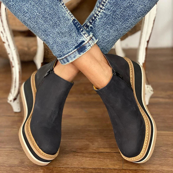 Jeanne Orthopedic Waterproof Boots with Side Zipper for Autumn and Winter