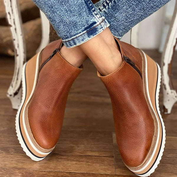 Jeanne Orthopedic Waterproof Boots with Side Zipper for Autumn and Winter