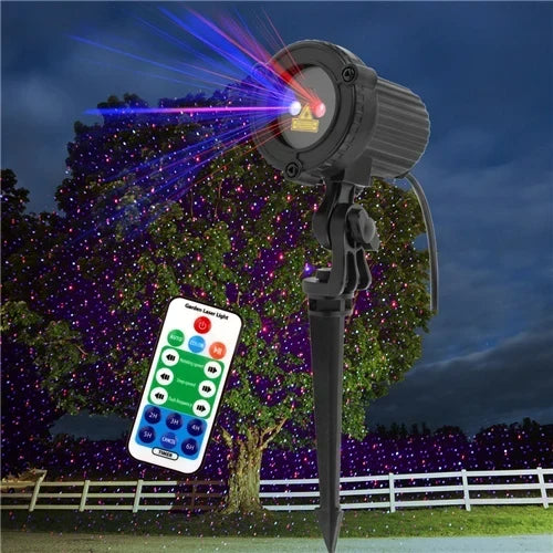 Halloween Outdoor Moving Laser Light Projector Waterproof Garden Decoration with Red, Green, and Blue Dots for Spooky Displays