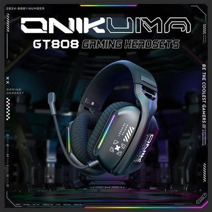 ONIKUMA | Wireless Gaming Headset with Bluetooth, 2.4G & Wired Connectivity