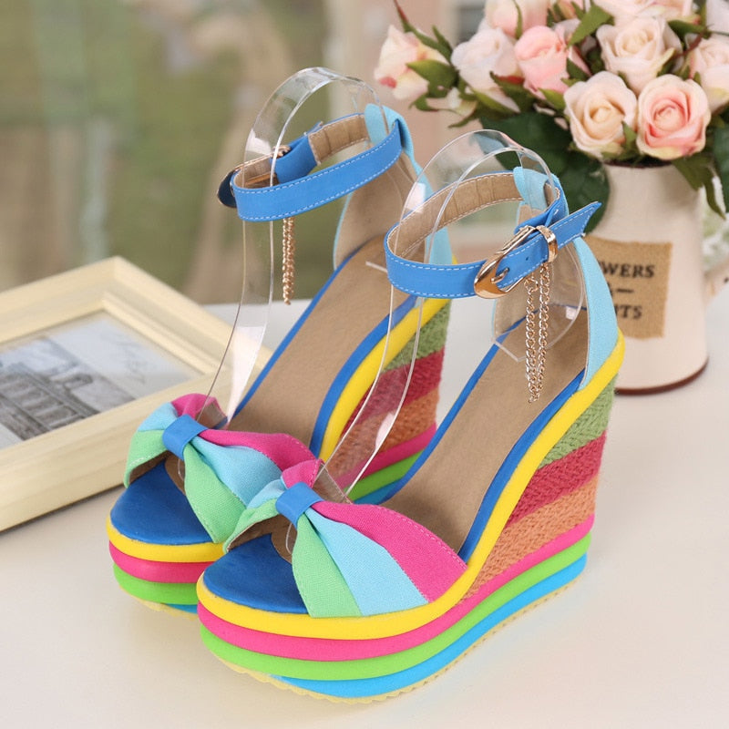 Monica Colorful Wedge Sandals – Stylish, Comfortable Elevation with Vibrant Design