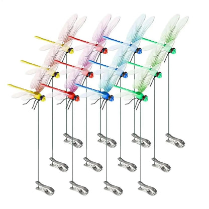 12-Pack Dragonfly Hat Clips – Realistic Insect Deterrents for Garden Decor, Trending Summer 2026 Bug Repellent Accessories