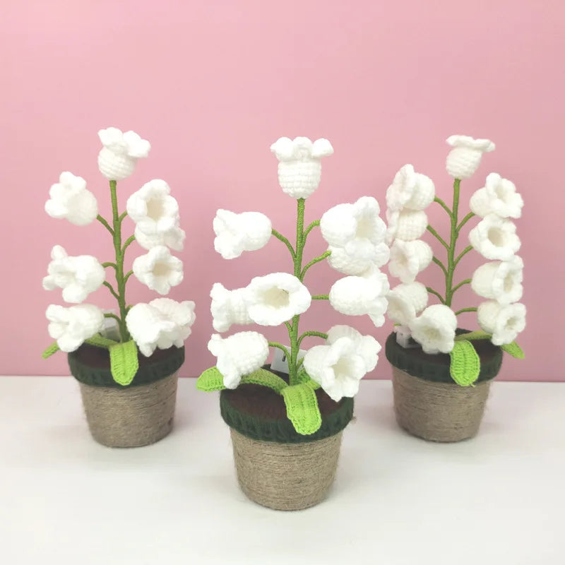 Halloween Cotton Rope Knitted Lily of the Valley Lamp Cozy for Spooky Autumn Home Decor