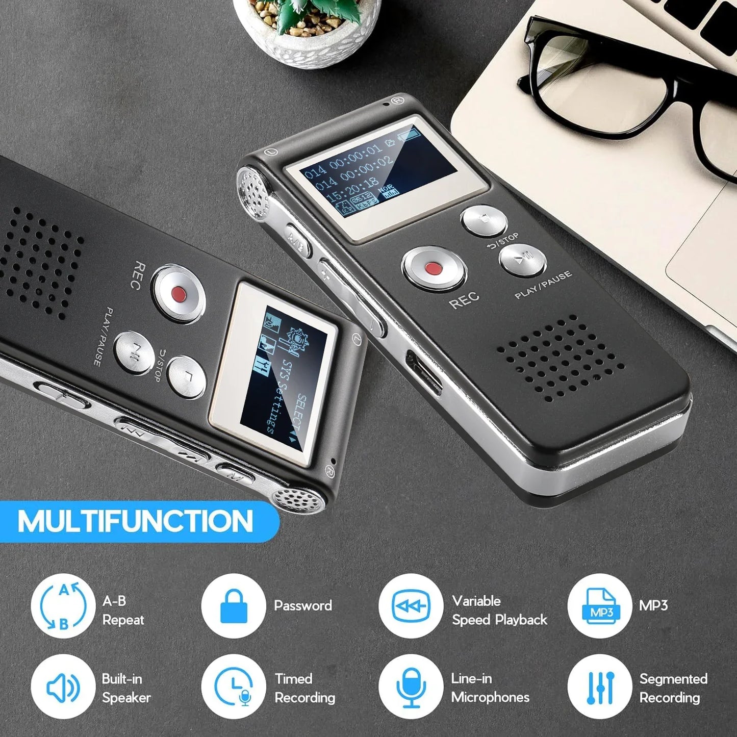 EchoNote | Voice Activated Mini Voice Recorder for Lectures