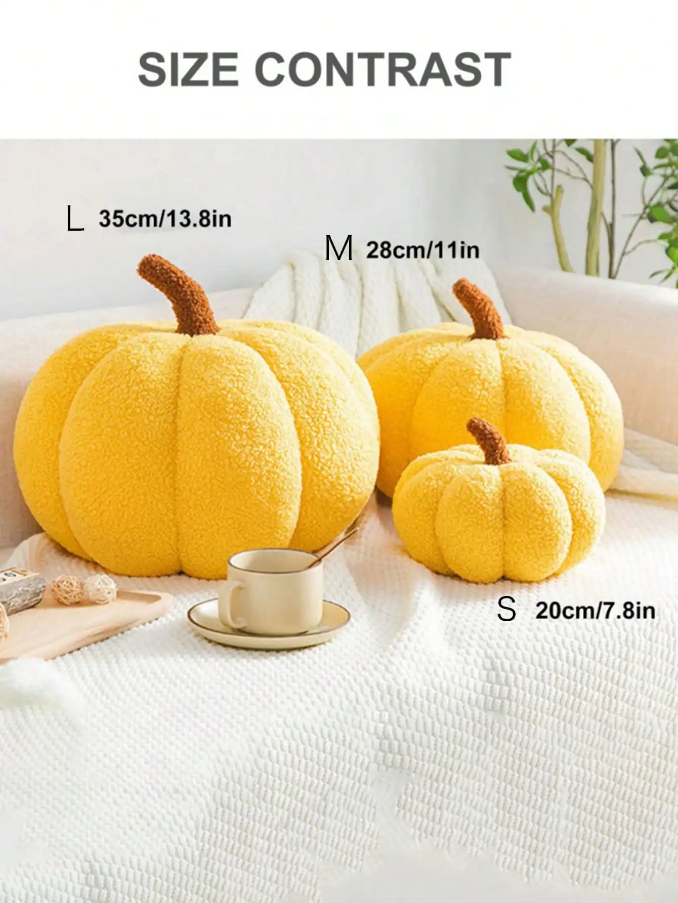 Halloween Plush Pumpkin Throw Pillow – Soft Sherpa and Boucle Cushion for Cozy Fall Decor, Kids and Babies