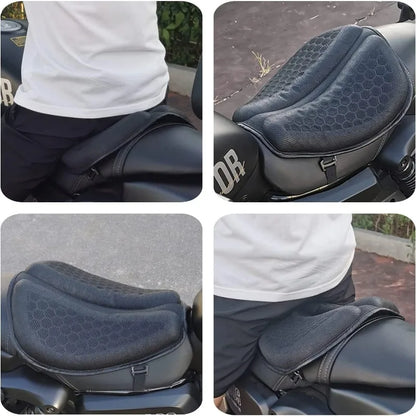 RideComfort | Motorcycle Gel Seat Cushion with 3D Honeycomb Design & Anti-Slip Base