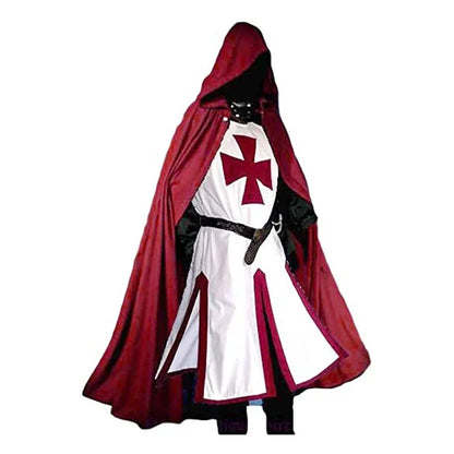 Knights Templar | Medieval Crusader Costume for Adults with Tunic & Hooded Cape