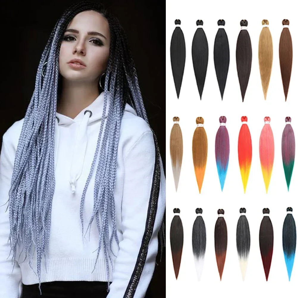 Ombre Purple Yaki Texture Pre-Stretched Braids Hair Extensions for Halloween Costumes and Creative Styles