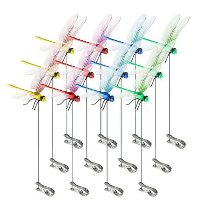 12-Pack Dragonfly Hat Clips – Realistic Insect Deterrents for Garden Decor, Trending Summer 2026 Bug Repellent Accessories