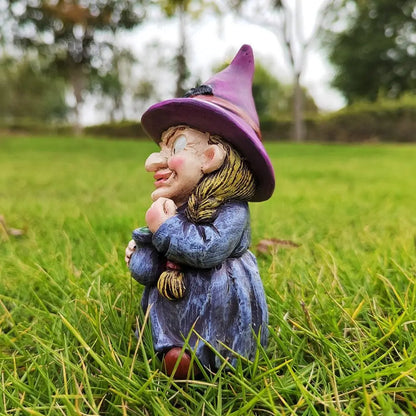 Waterproof Resin Witch Statue for Halloween Decor – Indoor & Outdoor Garden Gnome Figurine, 2026 Gift Idea