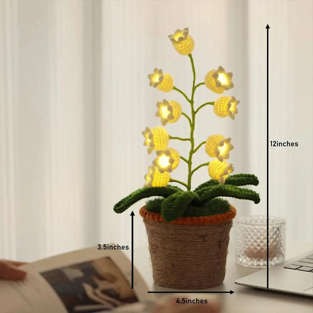 Halloween Cotton Rope Knitted Lily of the Valley Lamp Cozy for Spooky Autumn Home Decor