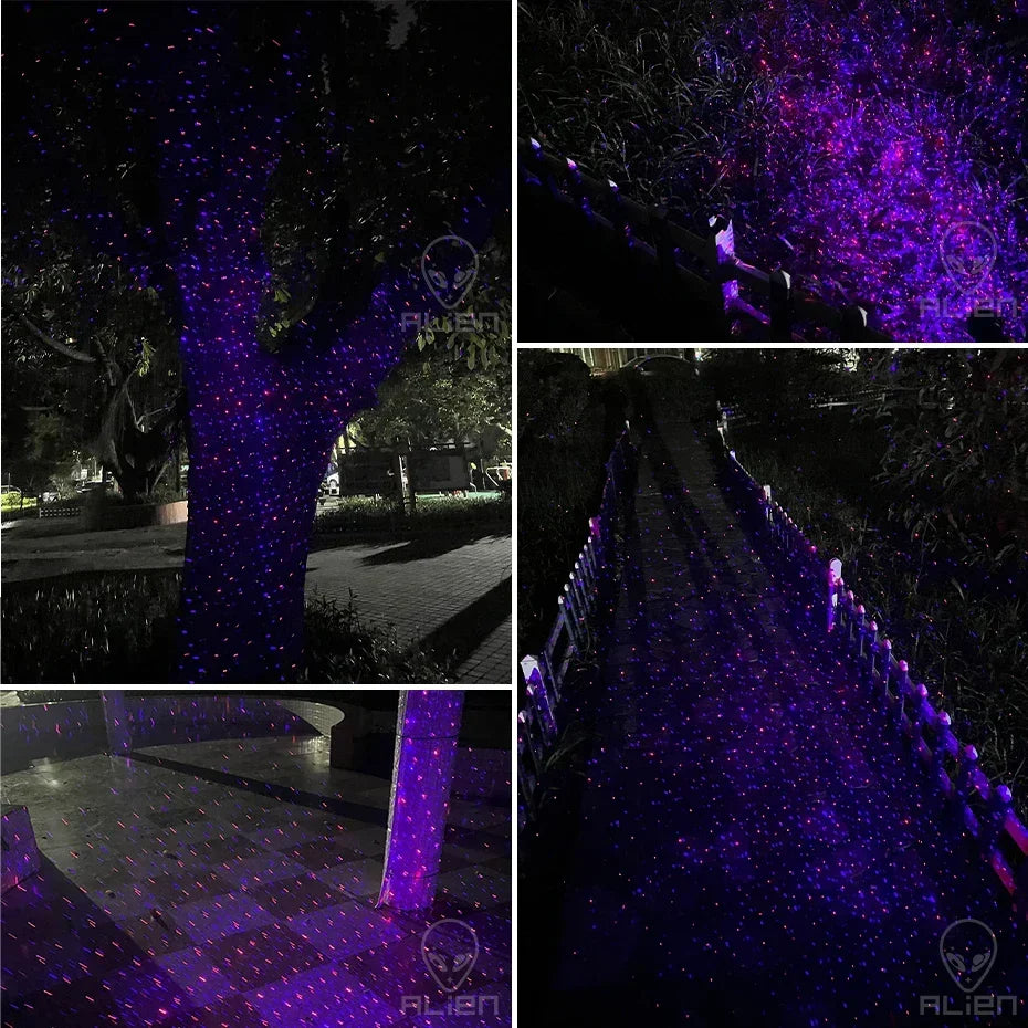 Halloween Outdoor Moving Laser Light Projector Waterproof Garden Decoration with Red, Green, and Blue Dots for Spooky Displays