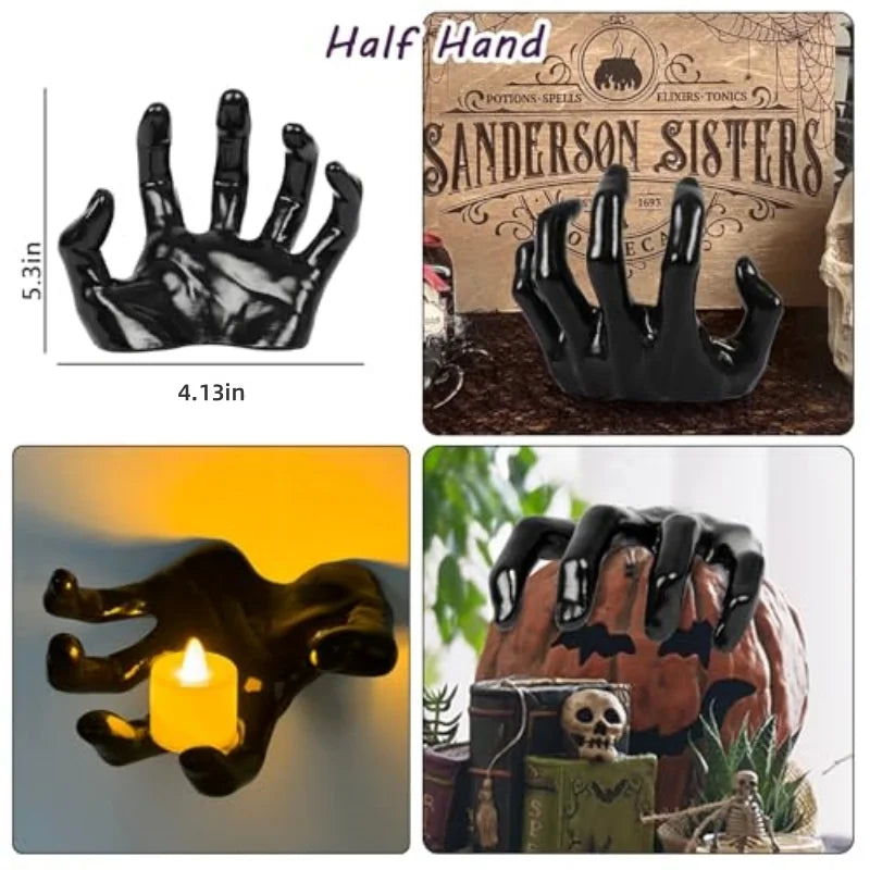 Life-Size Creepy Wall-Mounted Candle Holders for Halloween Decor and Spooky Home Accents