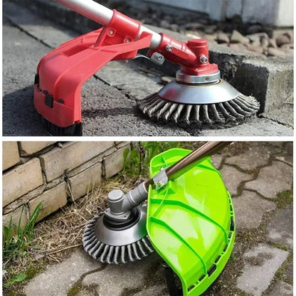 Universal Steel Wire Brush Trimmer Head - 6/8 Inch Lawn and Garden Brush Tool for Effective Grass Care