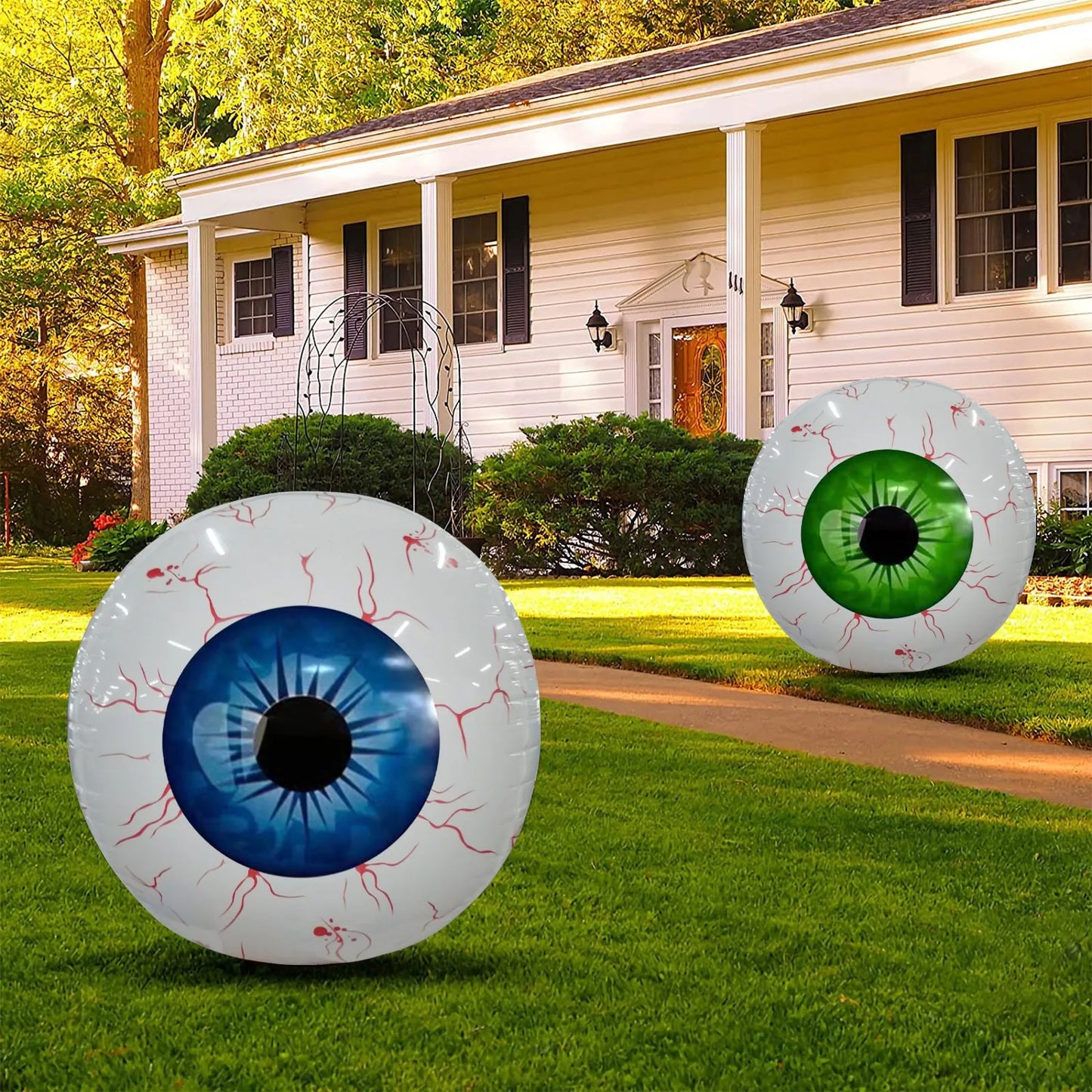 Bloodshot Eyeball Inflatable Halloween Yard Decoration – Spooky Outdoor Halloween Decor
