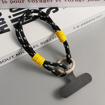 Stylish Universal Phone Lanyard with Anti-Loss Wrist Strap & Accessories - Two-Strand Design for Secure Carrying