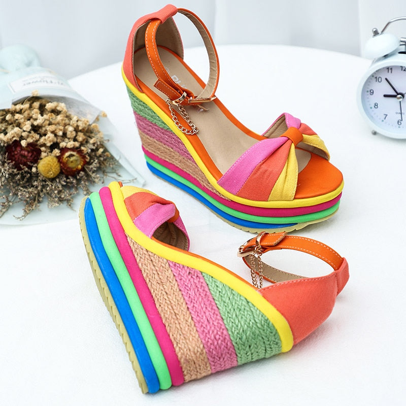 Monica Colorful Wedge Sandals – Stylish, Comfortable Elevation with Vibrant Design