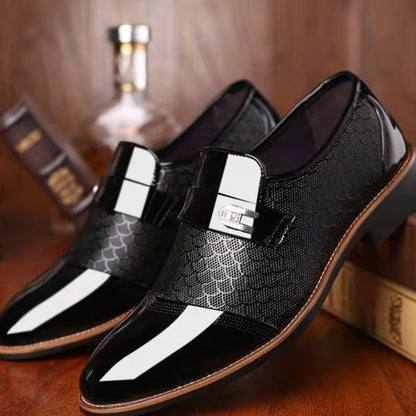 Men's Black Leather Dress Shoes Non-Slip Classic Style – Alaric