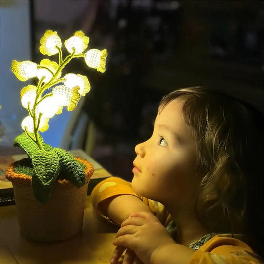 Halloween Cotton Rope Knitted Lily of the Valley Lamp Cozy for Spooky Autumn Home Decor