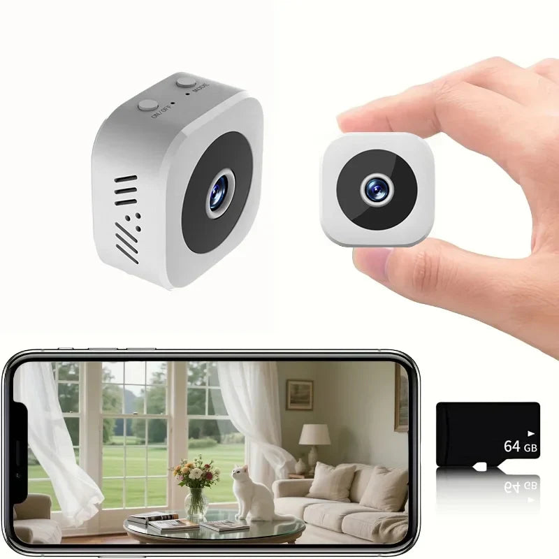 Mini telecamera di sicurezza Wi-Fi | Telecamera per interni 1080P con visione notturna e rilevamento del movimento