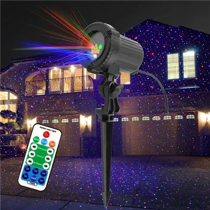 Halloween Outdoor Moving Laser Light Projector Waterproof Garden Decoration with Red, Green, and Blue Dots for Spooky Displays