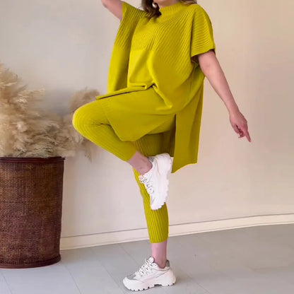 Ciara Two-Piece Soft Knitwear Set Knit Top and Pants Set