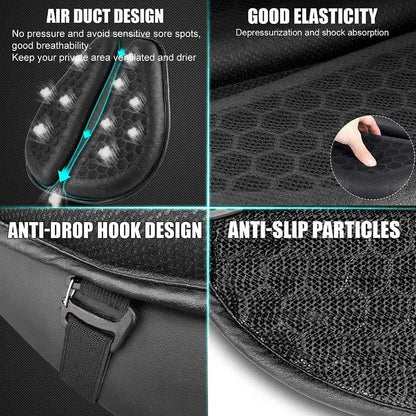 RideComfort | Motorcycle Gel Seat Cushion with 3D Honeycomb Design & Anti-Slip Base