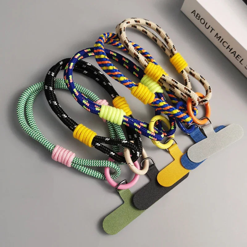 Stylish Universal Phone Lanyard with Anti-Loss Wrist Strap & Accessories - Two-Strand Design for Secure Carrying