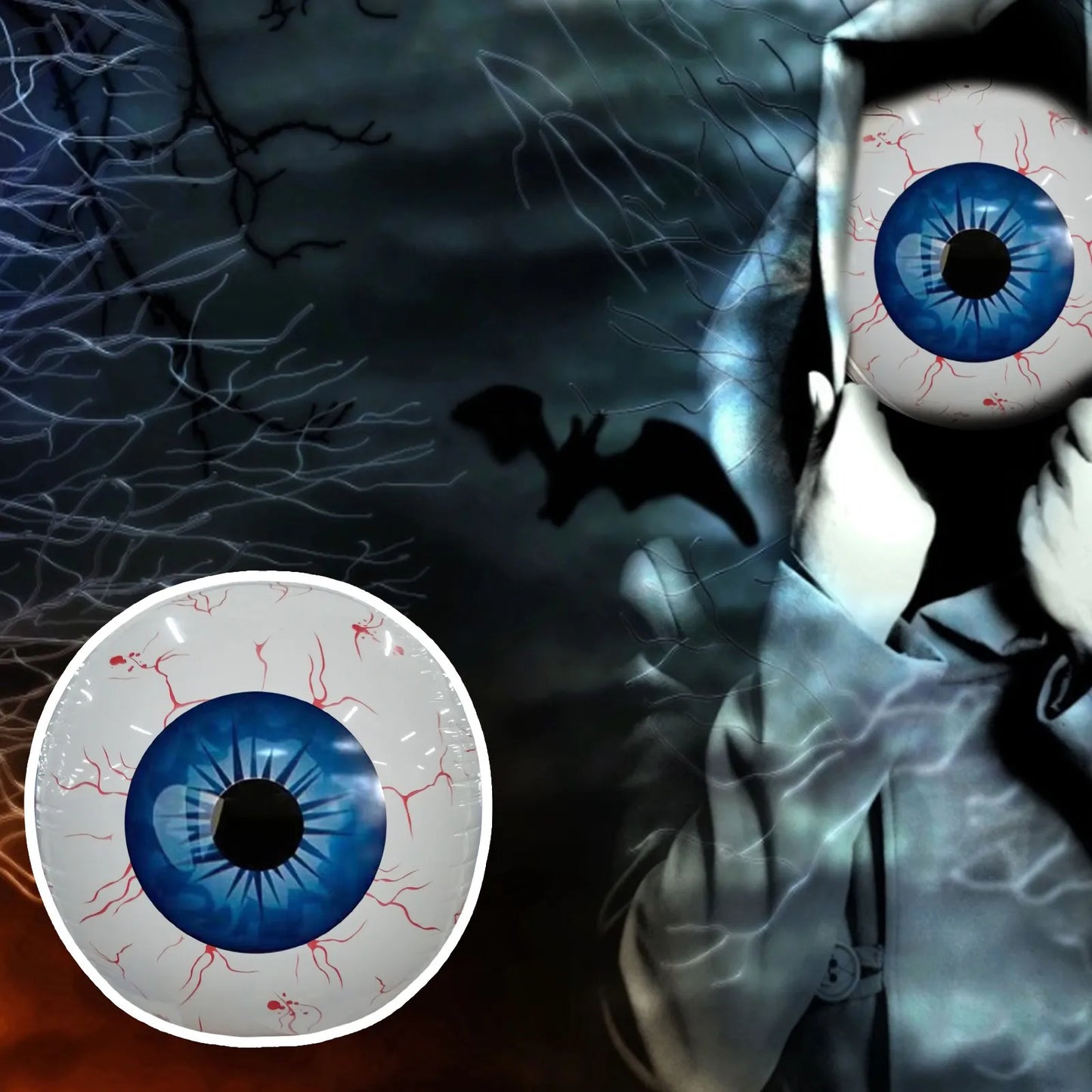 Bloodshot Eyeball Inflatable Halloween Yard Decoration – Spooky Outdoor Halloween Decor