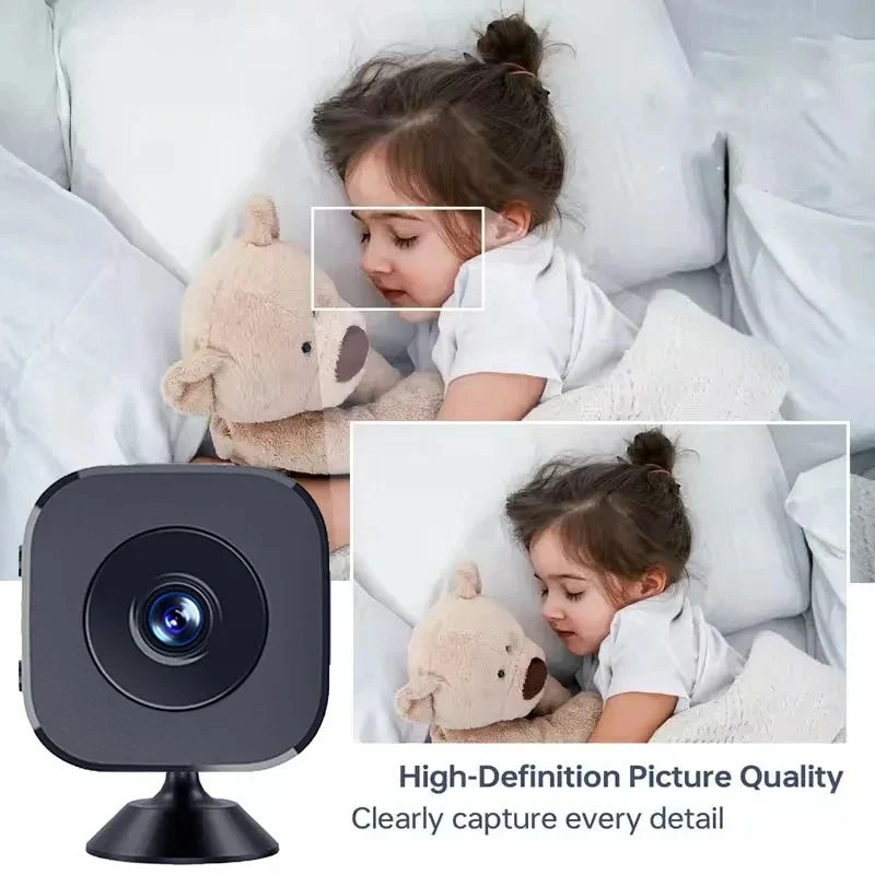 Mini telecamera di sicurezza Wi-Fi | Telecamera per interni 1080P con visione notturna e rilevamento del movimento