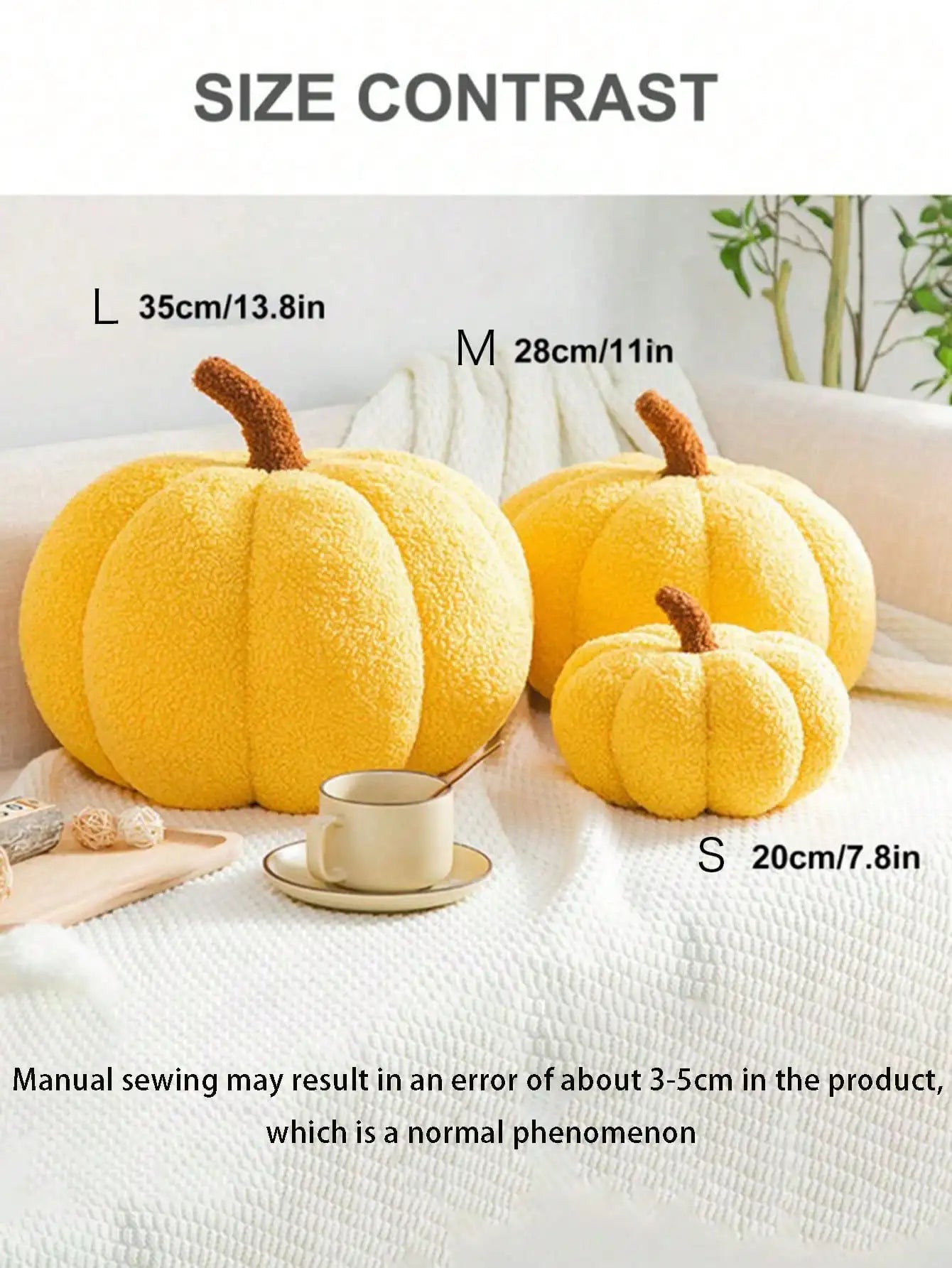 Halloween Plush Pumpkin Throw Pillow – Soft Sherpa and Boucle Cushion for Cozy Fall Decor, Kids and Babies