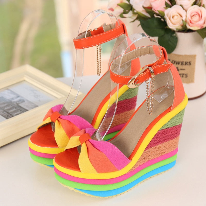 Monica Colorful Wedge Sandals – Stylish, Comfortable Elevation with Vibrant Design
