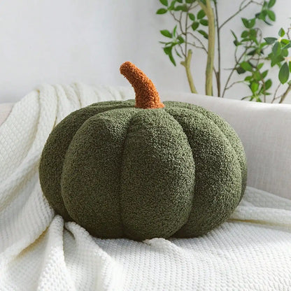 Halloween Plush Pumpkin Throw Pillow – Soft Sherpa and Boucle Cushion for Cozy Fall Decor, Kids and Babies