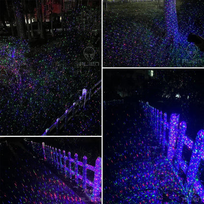 Halloween Outdoor Moving Laser Light Projector Waterproof Garden Decoration with Red, Green, and Blue Dots for Spooky Displays