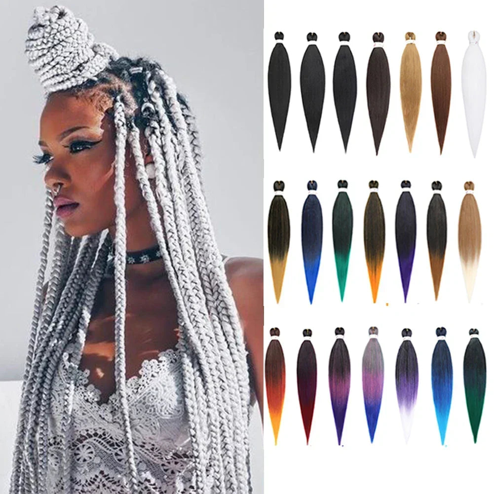 Ombre Purple Yaki Texture Pre-Stretched Braids Hair Extensions for Halloween Costumes and Creative Styles