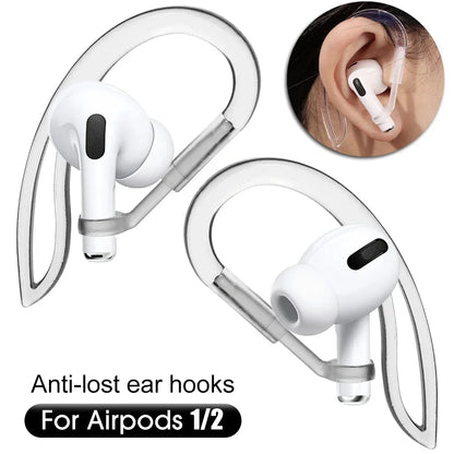 Adjustable Transparent Silicone Ear Hooks for AirPods – Anti-Slip Sports Accessories for Secure Fit
