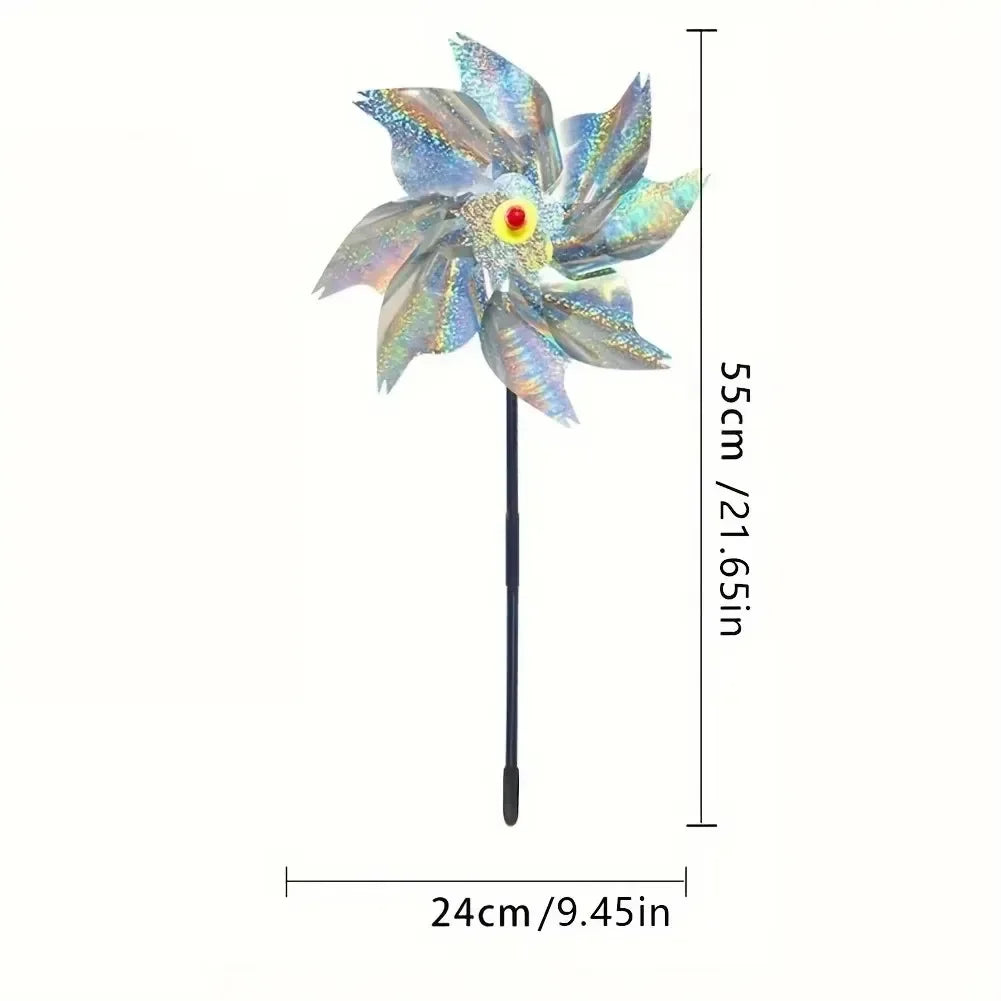 Reflective Windmill Bird Repellent Pinwheels - 5 Pack Eco-Friendly Garden Deterrents for Yard and Orchard Protection 2026