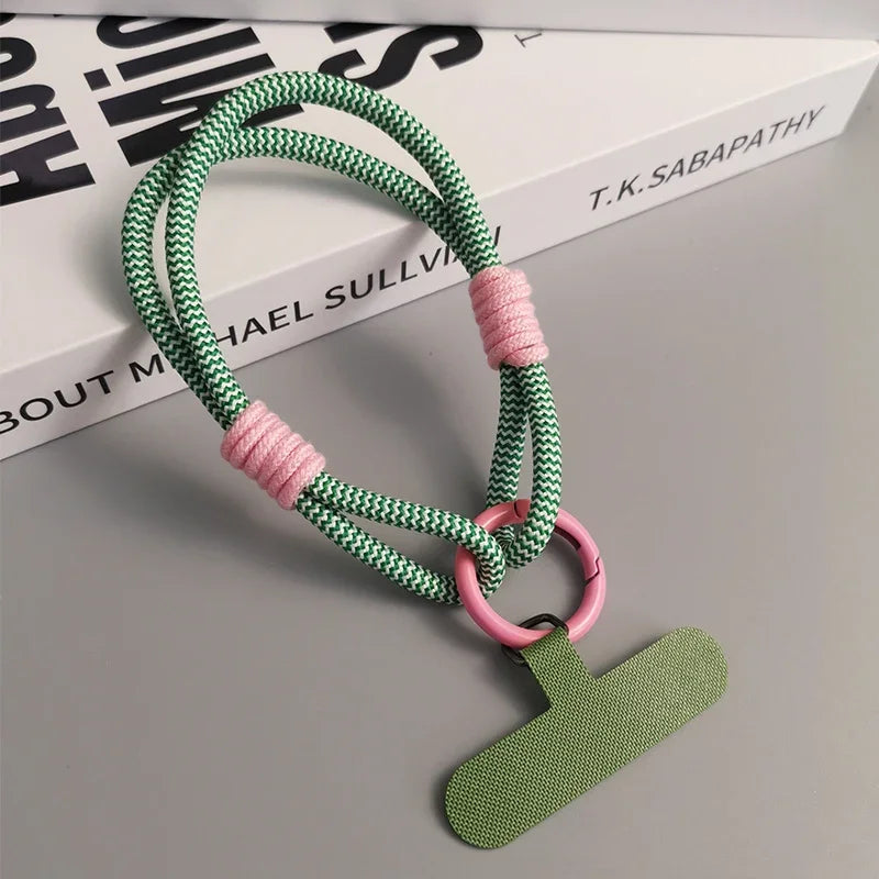 Stylish Universal Phone Lanyard with Anti-Loss Wrist Strap & Accessories - Two-Strand Design for Secure Carrying