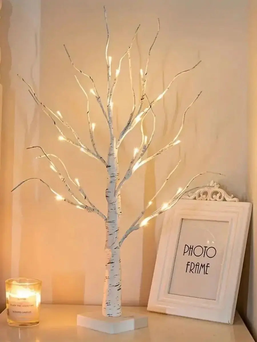 Halloween LED Birch Tree Lamp with USB & Battery Power – Illuminated Festive Decor for Seasonal Ambiance