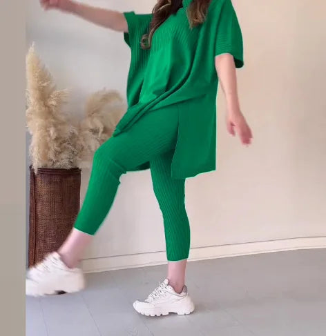 Ciara Two-Piece Soft Knitwear Set Knit Top and Pants Set