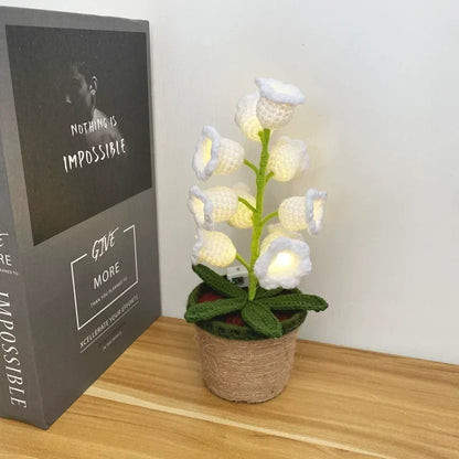 Halloween Cotton Rope Knitted Lily of the Valley Lamp Cozy for Spooky Autumn Home Decor