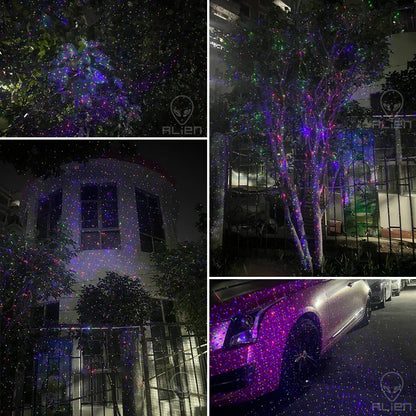 Halloween Outdoor Moving Laser Light Projector Waterproof Garden Decoration with Red, Green, and Blue Dots for Spooky Displays
