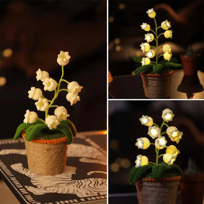 Halloween Cotton Rope Knitted Lily of the Valley Lamp Cozy for Spooky Autumn Home Decor