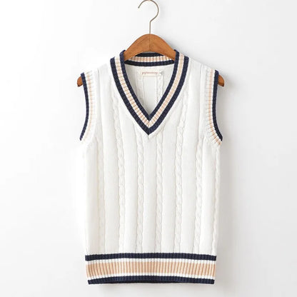 V-Neck Knit Vest for Layering and Warmth