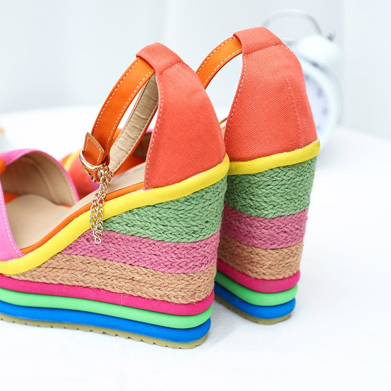 Monica Colorful Wedge Sandals – Stylish, Comfortable Elevation with Vibrant Design