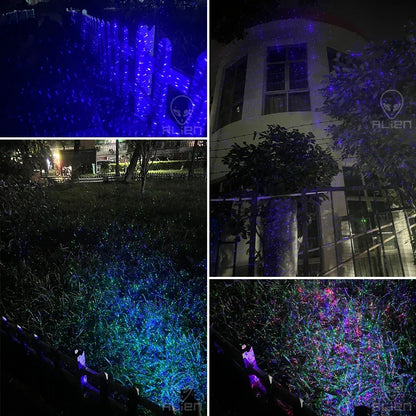 Halloween Outdoor Moving Laser Light Projector Waterproof Garden Decoration with Red, Green, and Blue Dots for Spooky Displays
